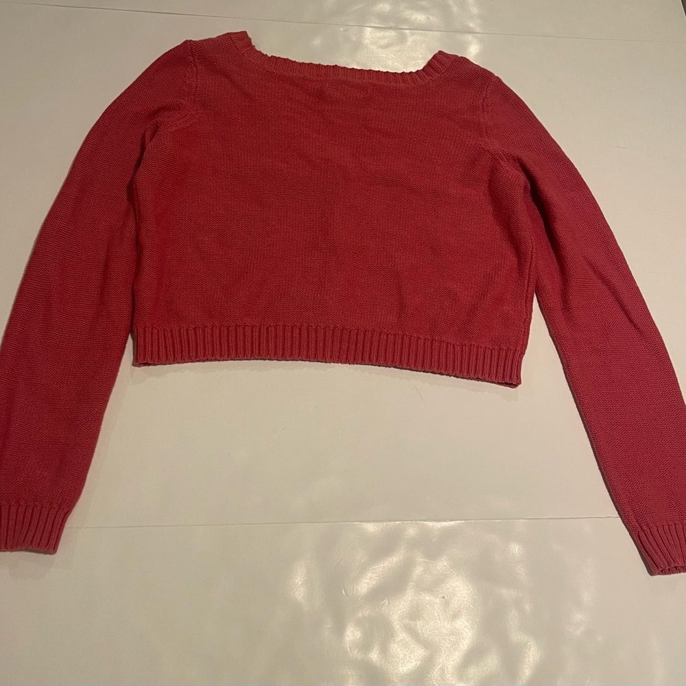 American Eagle Outfitters Pink Cropped Cardigan Sweater - Picture 10 of 11